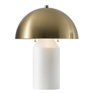 safavieh jove iron table lamp in white / brass
