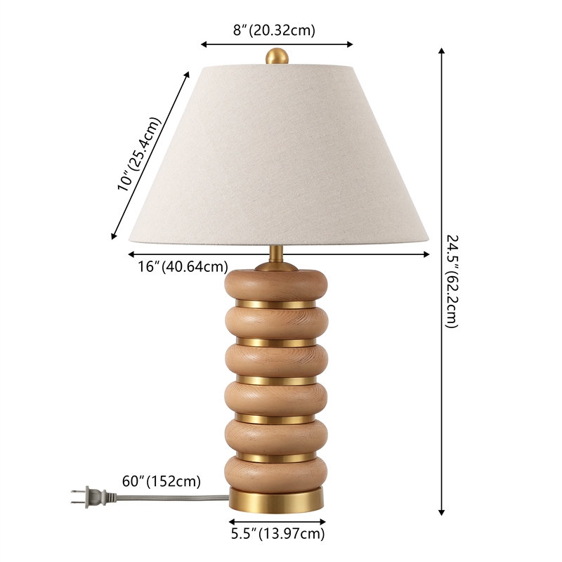 Safavieh Selene Resin and Metal Table Lamp in Light Brown / Brass