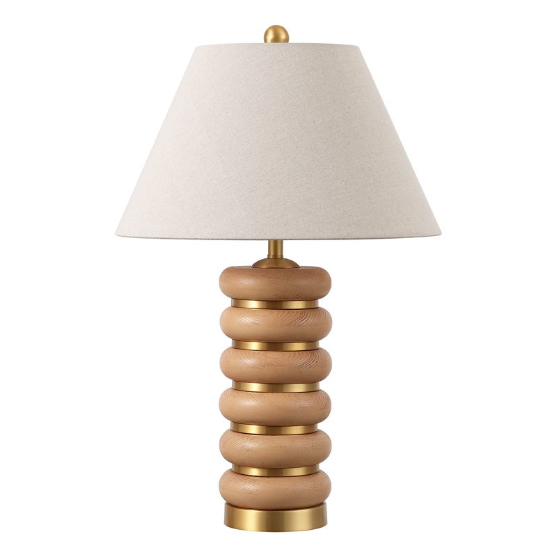 Safavieh Selene Resin and Metal Table Lamp in Light Brown / Brass