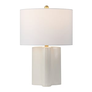 safavieh anessa ceramic table lamp in cream / brass