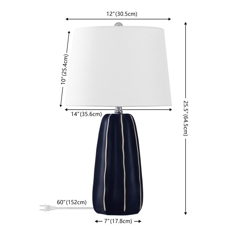 Safavieh Jude Ceramic Table Lamp in Navy