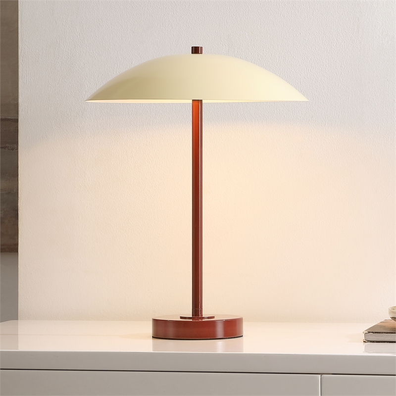 Safavieh Stassi Metal Table Lamp in Red / Cream