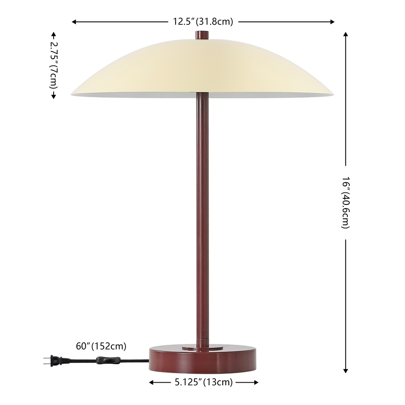 Safavieh Stassi Metal Table Lamp in Red / Cream