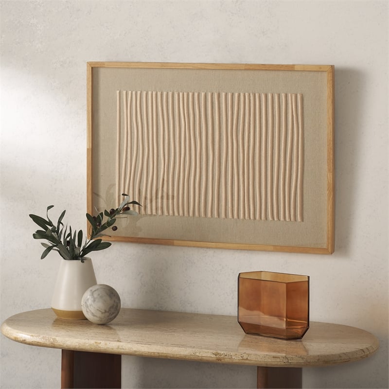 Safavieh Kai Wood Framed Emboridery Art in Natural