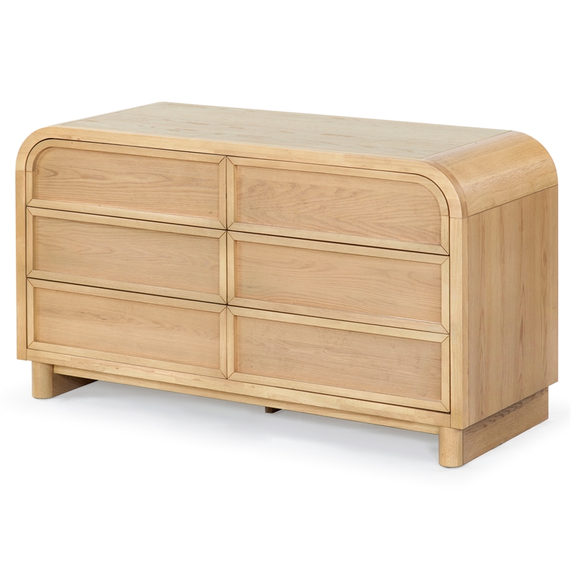 Safavieh Dinah 6 Drawer Wood Dresser in Natural