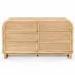 Safavieh Dinah 6 Drawer Wood Dresser in Natural