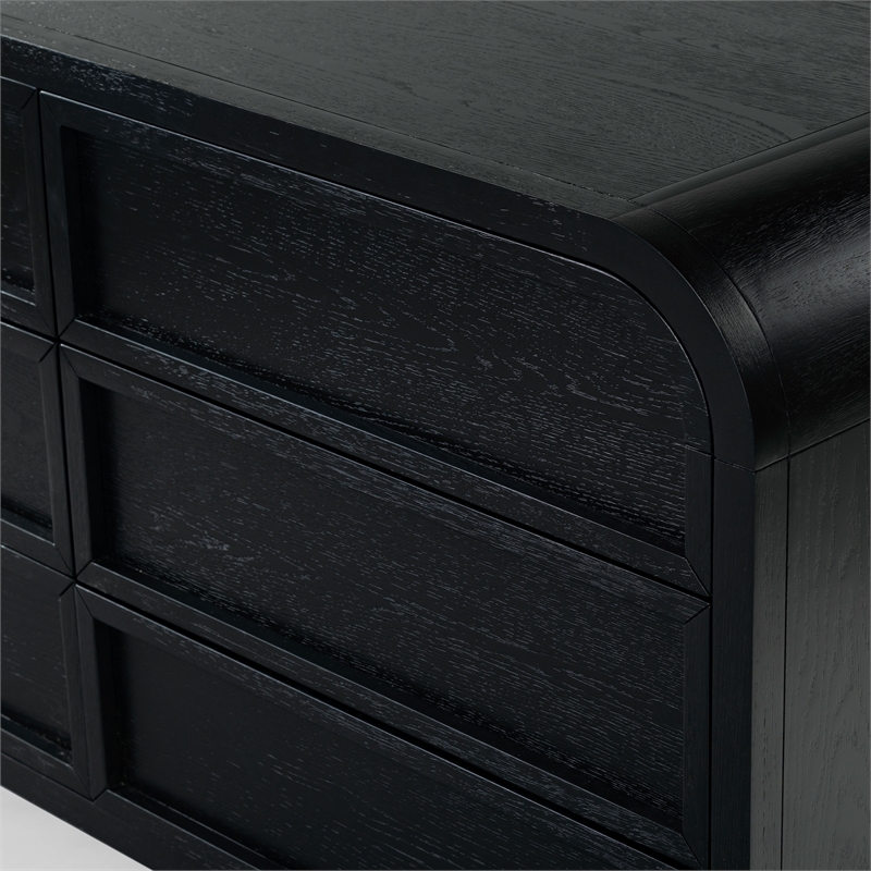 Safavieh Dinah 6 Drawer Wood Dresser in Black
