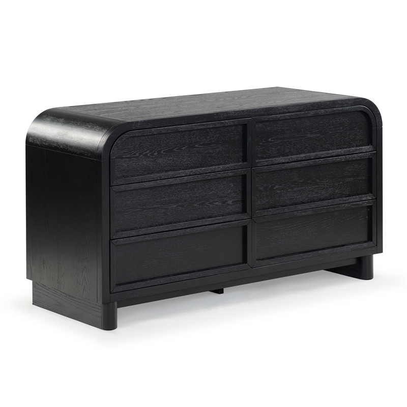 Safavieh Dinah 6 Drawer Wood Dresser in Black
