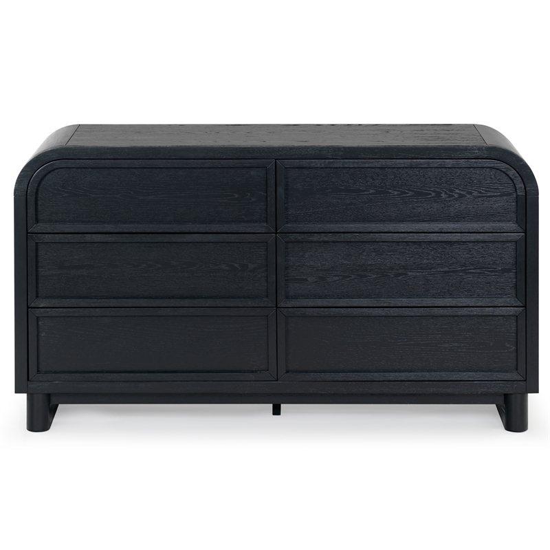 Safavieh Dinah 6 Drawer Wood Dresser in Black