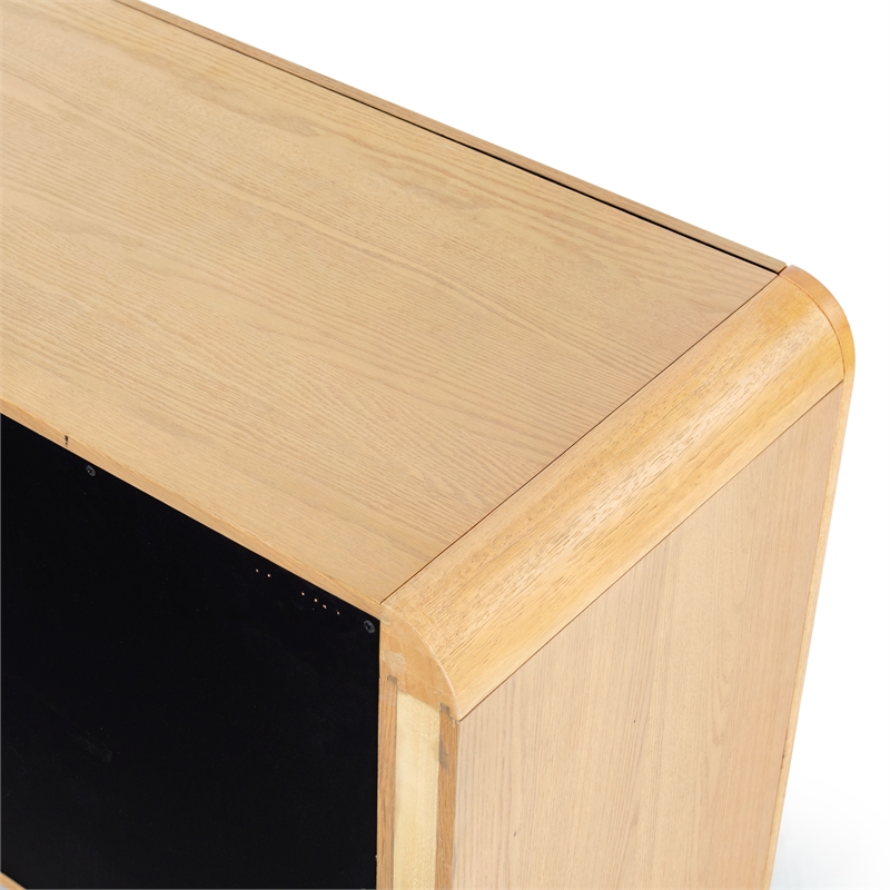 Safavieh Katrina Solid Wood 4 Drawer Dresser in Natural / Black