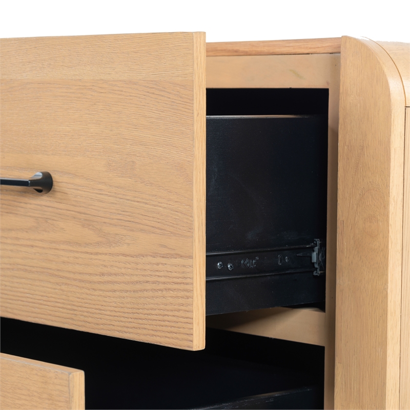 Safavieh Katrina Solid Wood 4 Drawer Dresser in Natural / Black