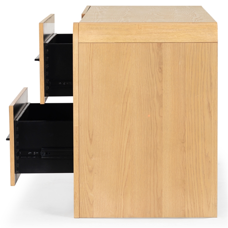 Safavieh Katrina Solid Wood 4 Drawer Dresser in Natural / Black
