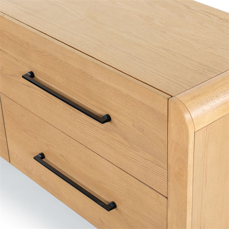 Safavieh Katrina Solid Wood 4 Drawer Dresser in Natural / Black