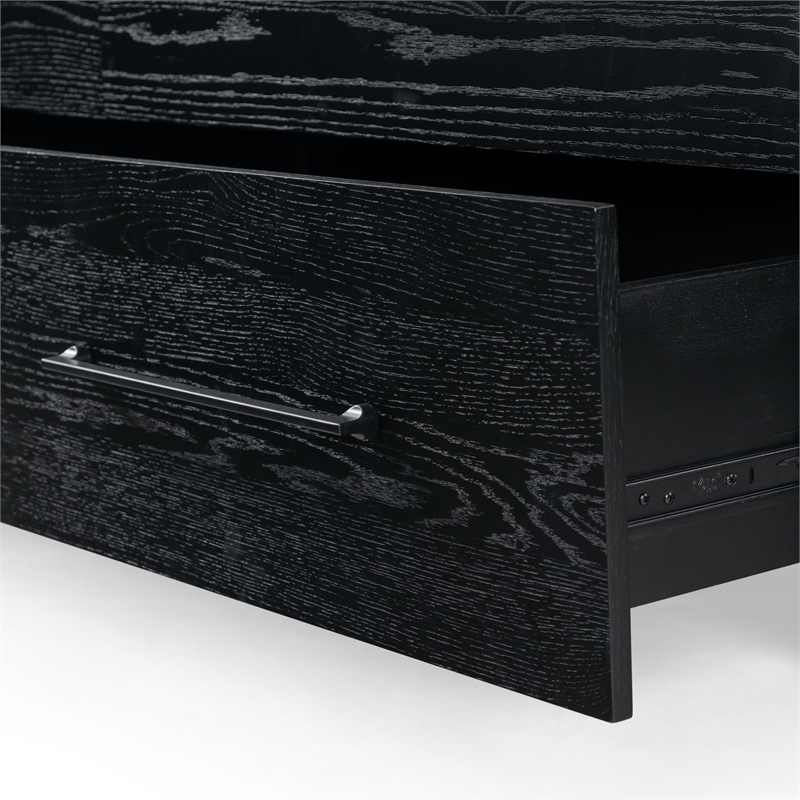Safavieh Katrina Solid Wood 4 Drawer Dresser in Black