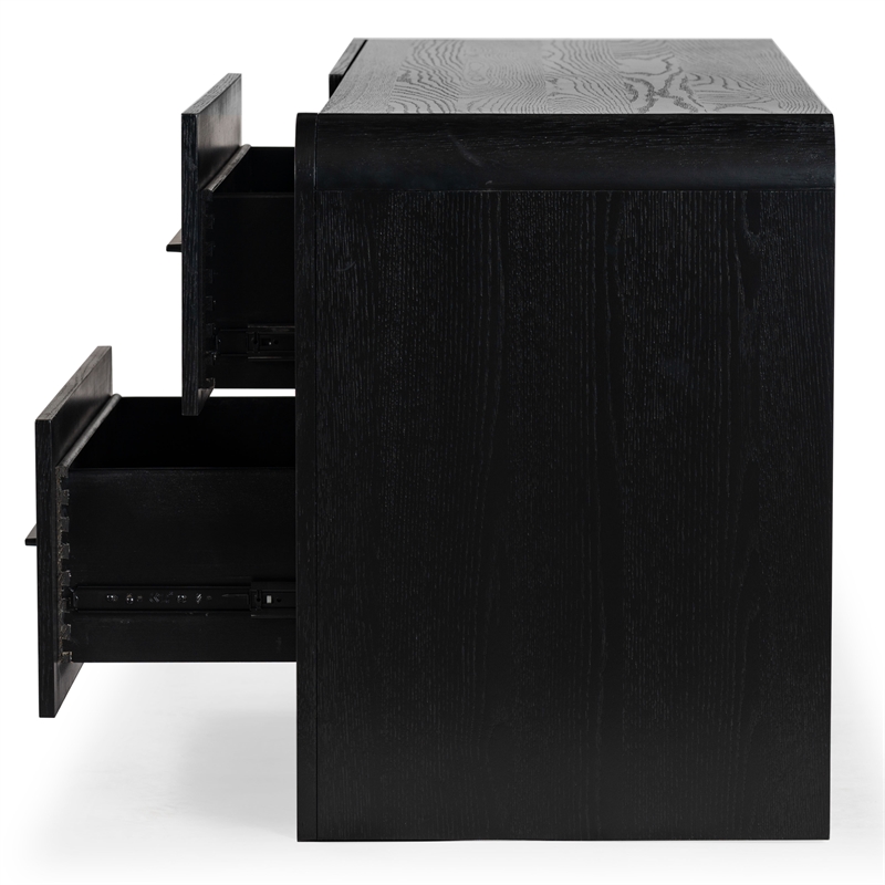 Safavieh Katrina Solid Wood 4 Drawer Dresser in Black