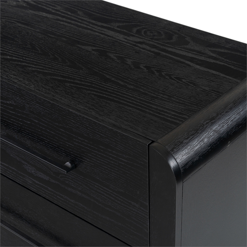 Safavieh Katrina Solid Wood 4 Drawer Dresser in Black