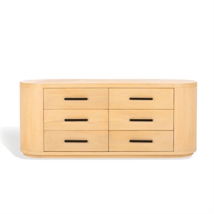 safavieh lauryn wood oval dresser in natural / black