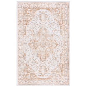 Safavieh Arizona 5'-0&quot x 8'-0&quot Polyester Power Loomed Rug in Beige / Gold