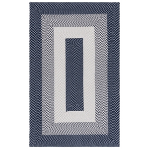 Safavieh Braided 800 4'-0&quot x 6'-0&quot Cotton Hand Woven Rug in Gray / Blue