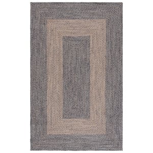 Safavieh Braided 800 4'-0&quot x 6'-0&quotJute and Cotton Hand Woven Rug in Natural/Blue
