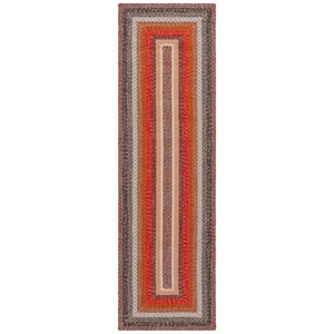 Safavieh Braided 2'-3&quot x 8'-0&quot  Hand Woven Rug in Brown / Rust
