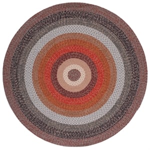 Safavieh Braided 3'-0&quot x 3'-0&quot  Hand Woven Rug in Brown / Rust