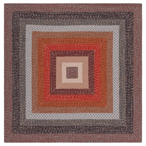 Safavieh Braided 3'-0&quot x 3'-0&quot  Hand Woven Rug in Brown / Rust