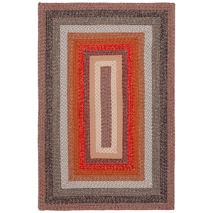 Safavieh Braided 4'-0&quot x 6'-0&quot  Hand Woven Rug in Brown / Rust