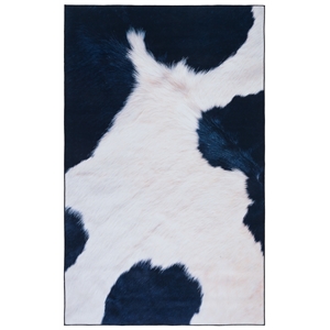 Safavieh Faux Hide 2'-3&quot x 4'-0&quot Polyester Power Loomed Rug in Ivory / Navy