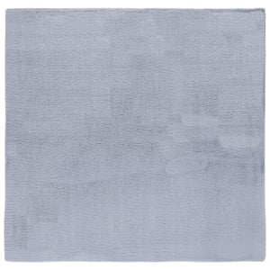 Safavieh Faux Rabbit Fur 4'-0&quot x 4'-0&quot Polyester Power Loomed Rug in Light Gray