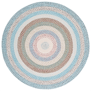 Safavieh Braided 5'-0&quot x 5'-0&quot  Hand Woven Rug in Beige / Light Blue