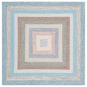 Safavieh Braided 5'-0&quot x 5'-0&quot  Hand Woven Rug in Beige / Light Blue