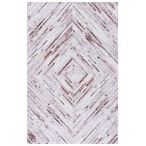 Safavieh Faux Hide 2'-3&quot x 4'-0&quot Polyester Power Loomed Rug in Beige / Brown