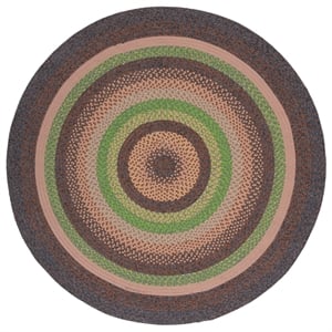 Safavieh Braided 3'-0&quot x 3'-0&quot  Hand Woven Rug in Brown / Green