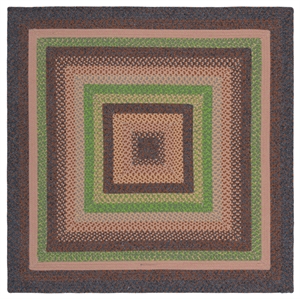Safavieh Braided 3'-0&quot x 3'-0&quot  Hand Woven Rug in Brown / Green