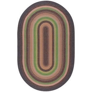 Safavieh Braided 4'-0&quot x 6'-0&quot  Hand Woven Rug in Brown / Green