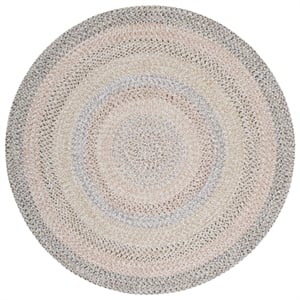 Safavieh Braided 3'-0&quot x 3'-0&quot  Hand Woven Rug in Beige / Light Gray