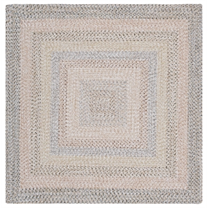 Safavieh Braided 5'-0&quot x 5'-0&quot  Hand Woven Rug in Beige / Light Gray
