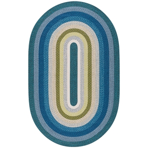 Safavieh Braided 6'-0&quot x 9'-0&quot  Hand Woven Rug in Navy / Green