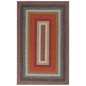 Safavieh Braided 5'-0&quot x 8'-0&quot  Hand Woven Rug in Brown / Rust
