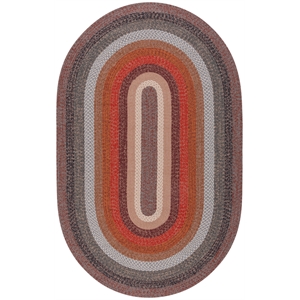 Safavieh Braided 5'-0&quot x 8'-0&quot  Hand Woven Rug in Brown / Rust