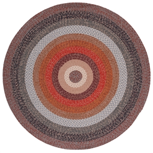 Safavieh Braided 5'-0&quot x 5'-0&quot  Hand Woven Rug in Brown / Rust