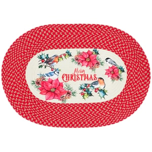 Safavieh Braided Posters 2'-0&quot x 3'-0&quot Polyester Hand Woven Rug in Ivory / Red