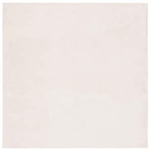 Safavieh Faux Rabbit Fur 4'-0&quot x 4'-0&quot Polyester Power Loomed Rug in Beige