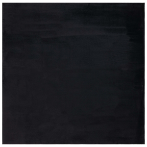 Safavieh Faux Rabbit Fur 4'-0&quot x 4'-0&quot Polyester Power Loomed Rug in Black