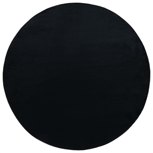 Safavieh Faux Rabbit Fur 5'-0&quot x 7'-0&quot Polyester Power Loomed Rug in Black