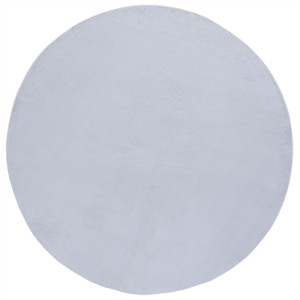 Safavieh Faux Rabbit Fur 4'-0&quot x 4'-0&quot Polyester Power Loomed Rug in Light Gray