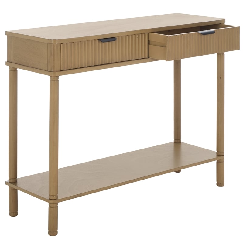 Safavieh Thurston Wood 2 Drw Console in Brown