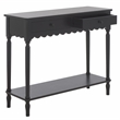 Safavieh Haven Wood 2 Drw Small Console in Matte Black