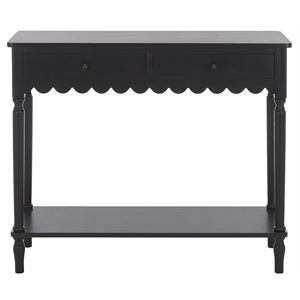 Safavieh Haven Wood 2 Drw Small Console in Matte Black